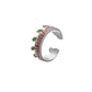Fashion cute personality simple fashion stainless steel opening drop oil color leaf ring titanium steel ring