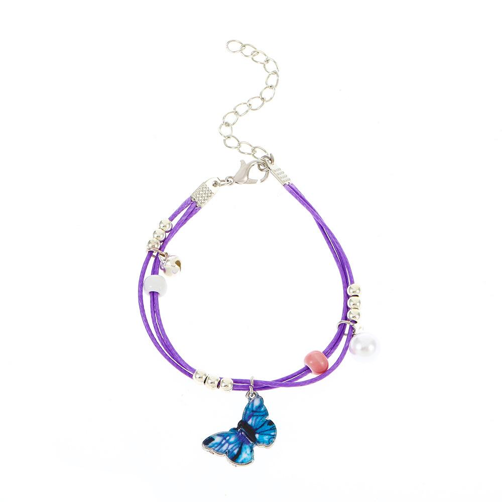 Ins Blue Butterfly Bracelet Female Fashion Temperament Mori Super Fairy Woven Butterfly Bracelet Girlfriend Bracelet