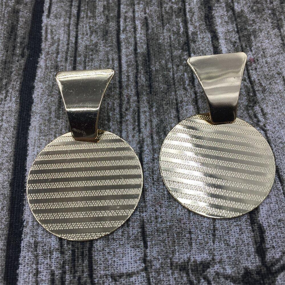 Dense dot glamorous disc metal earrings holiday party earrings ornaments