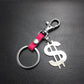US dollars, US knives, titanium steel pendant, stainless steel hanging price, cowhide key chain, Valentine's Day gift bag pendant