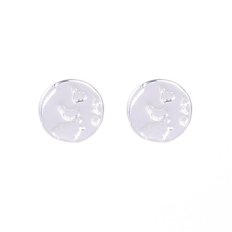 Popular earrings simple personality world map earrings map earrings