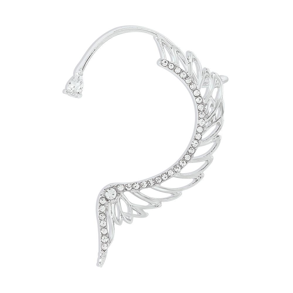 E1253 Internet celebrity ear bone clip fashion cold wing earrings geometric micro-inlaid personality earrings