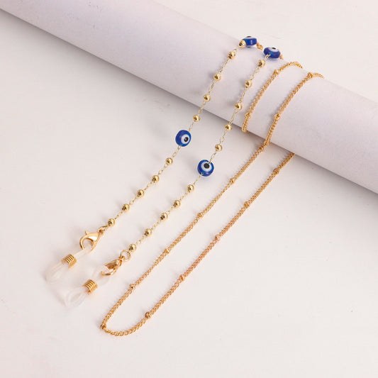 Accessories Mask Chain Glasses Chain Devil Eye Mask Chain Imitation Pearl Metal Glasses Chain