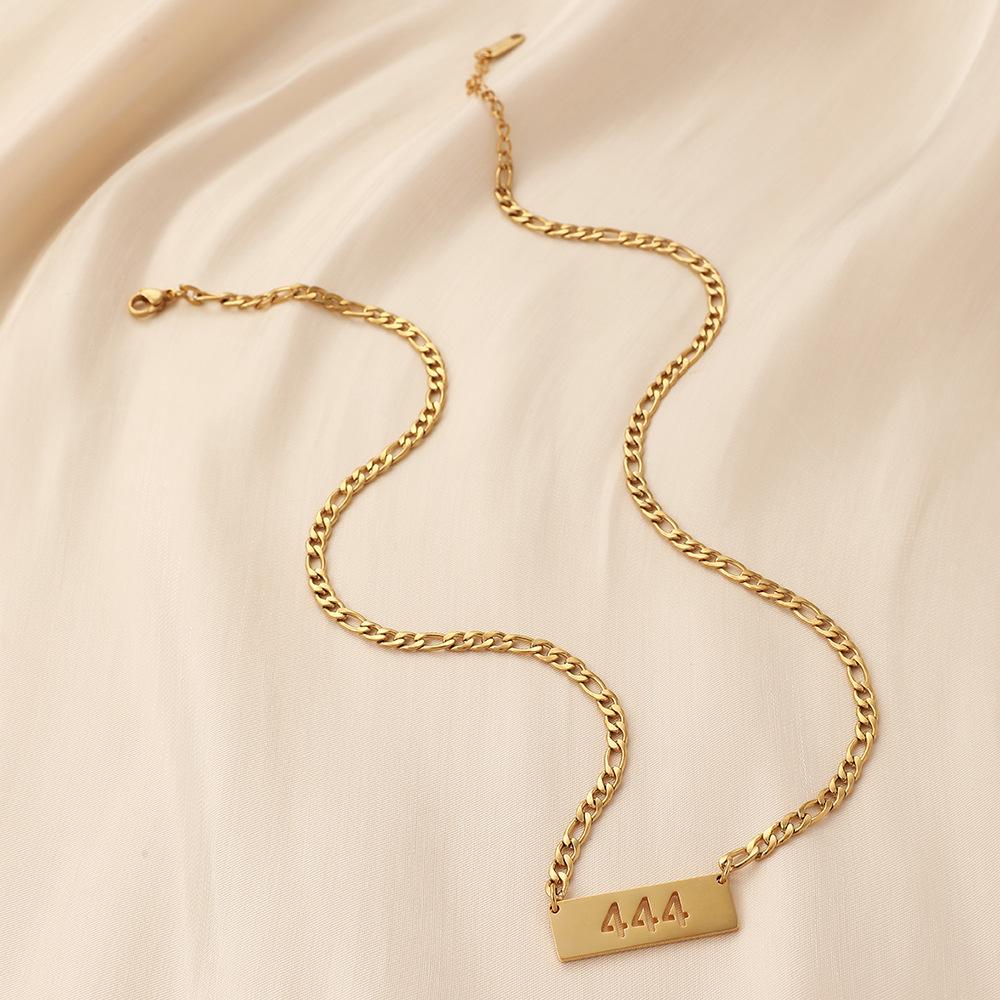 Masculine temperament high-end stainless steel hollow square brand angel digital angelnumber item