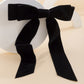 Big bowknot velvet all-match spring clip simple top clip sweet imitation pearl ribbon back head hair clip hair accessories