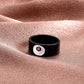 Billiard black 8 ring with the same metal geometric ring ins personality retro couple jewelry
