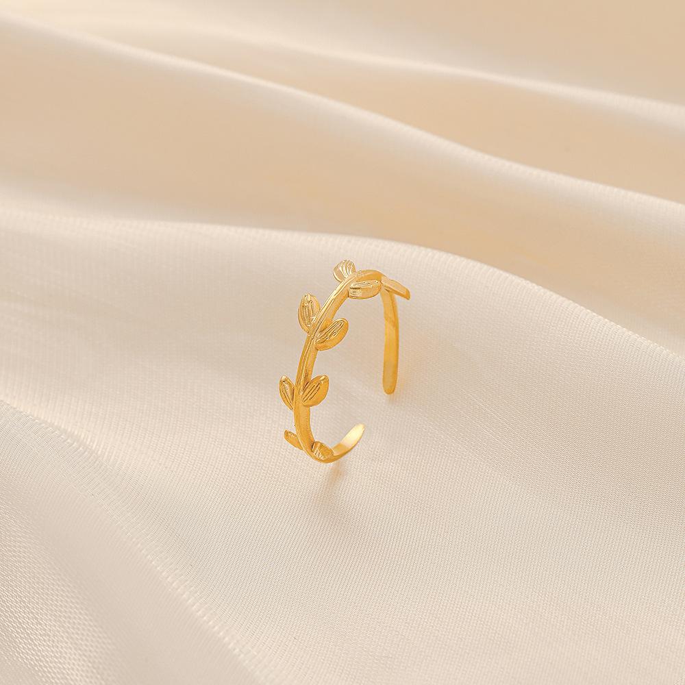 Chaobaita high-level cold stainless steel opening simple branch adjustable personality ring