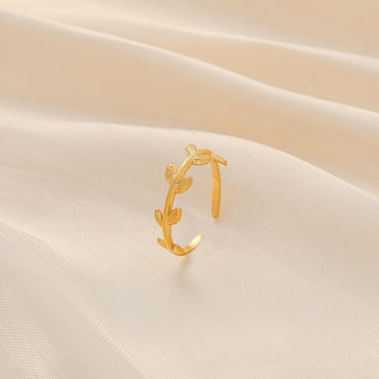 Chaobaita high-level cold stainless steel opening simple branch adjustable personality ring