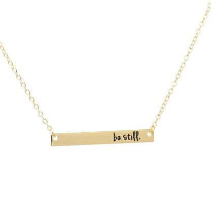 Creative letter lettering "bestill" horizontal bar pendant necklace supply