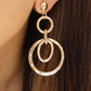 E191 Atmospheric hollow double-layer earrings micro-inlaid personality trendy fashion earrings metal circle earrings
