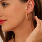 Simple fashion niche retro design C-shaped earrings texture letter geometric shape metal stud earrings