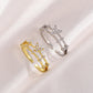 ins simple butterfly ring female fashion temperament micro-inlaid zircon double-layer metal geometric opening index finger ring