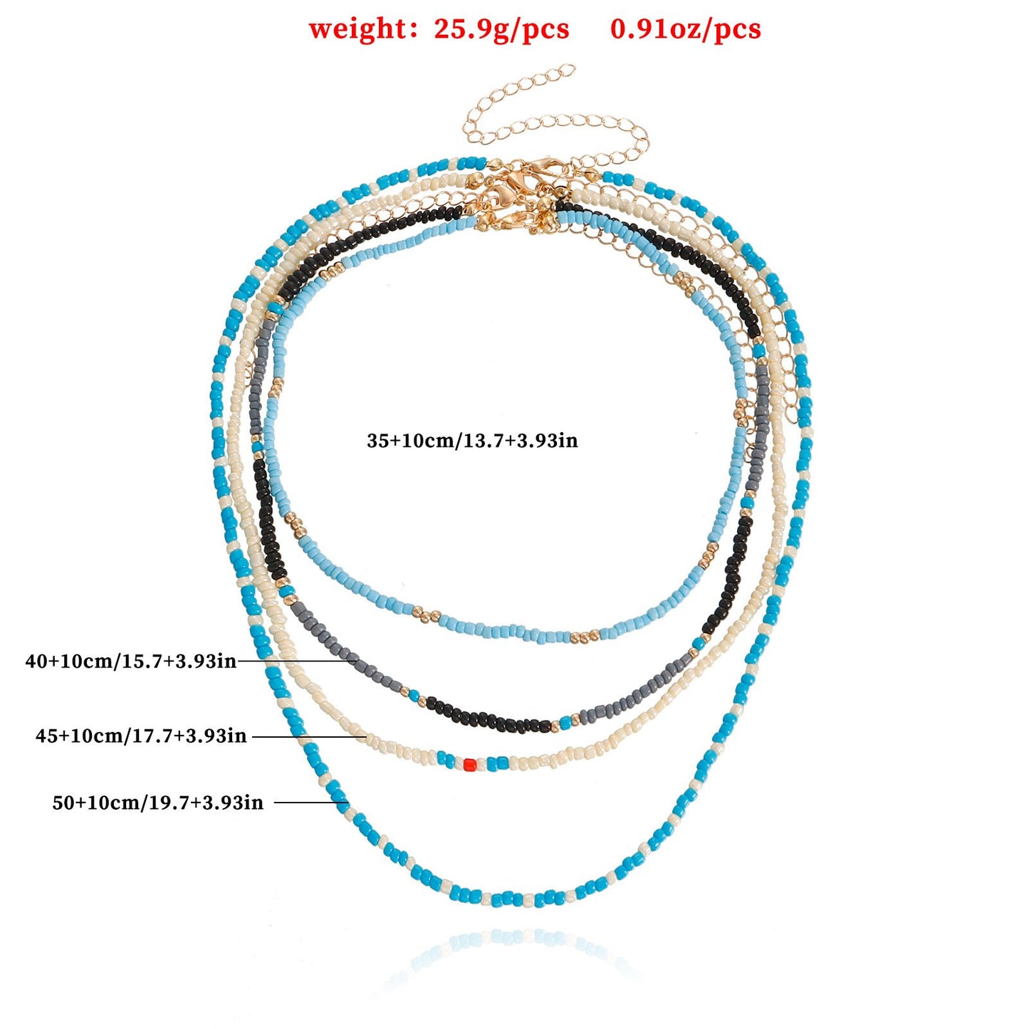 Bead necklace female ins simple necklace personality cute French jewelry sweet beaded choker collar
