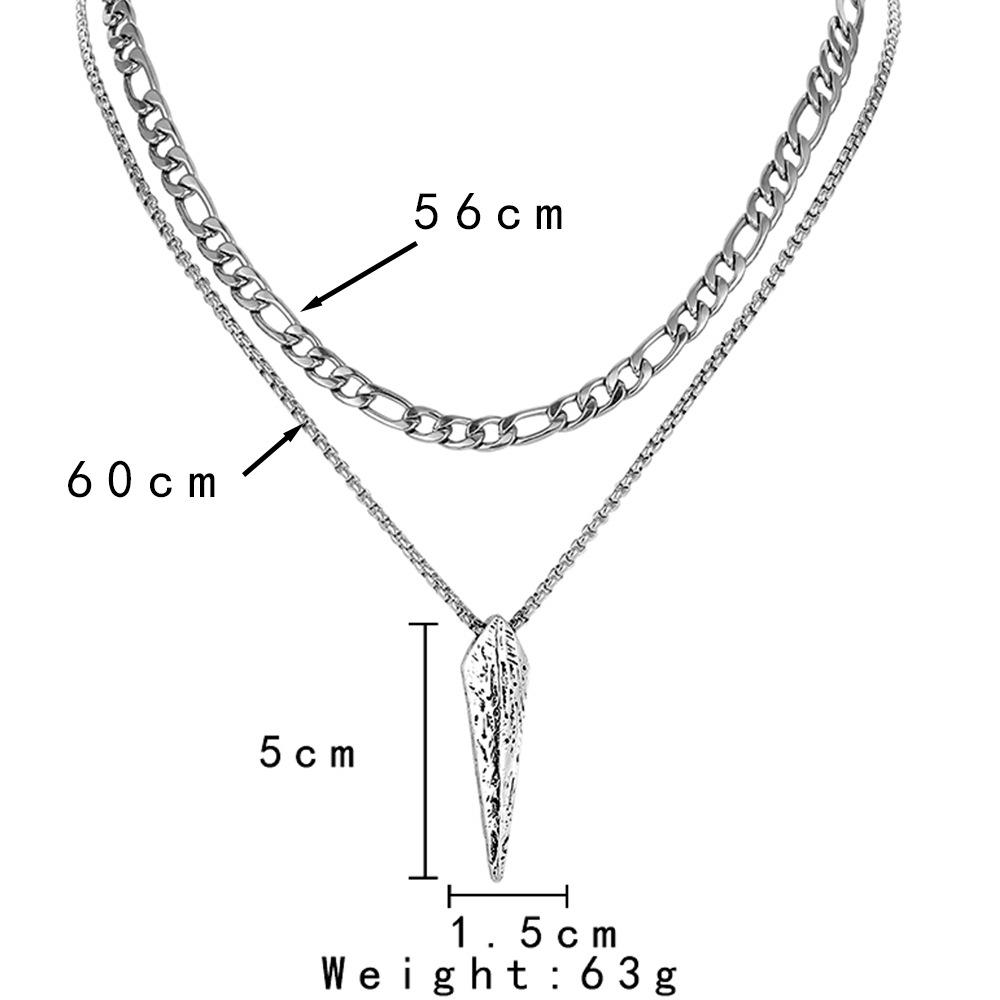 Titanium steel necklace niche design high-end high-trend men's stainless steel collarbone chain stacked neck chain sweater chain chain
