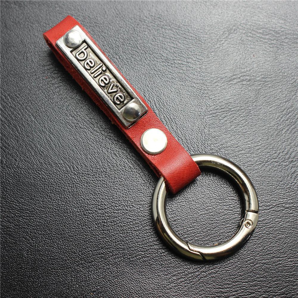 Alloy English brand handmade detachable leather key chain spring buckle car pendant gift