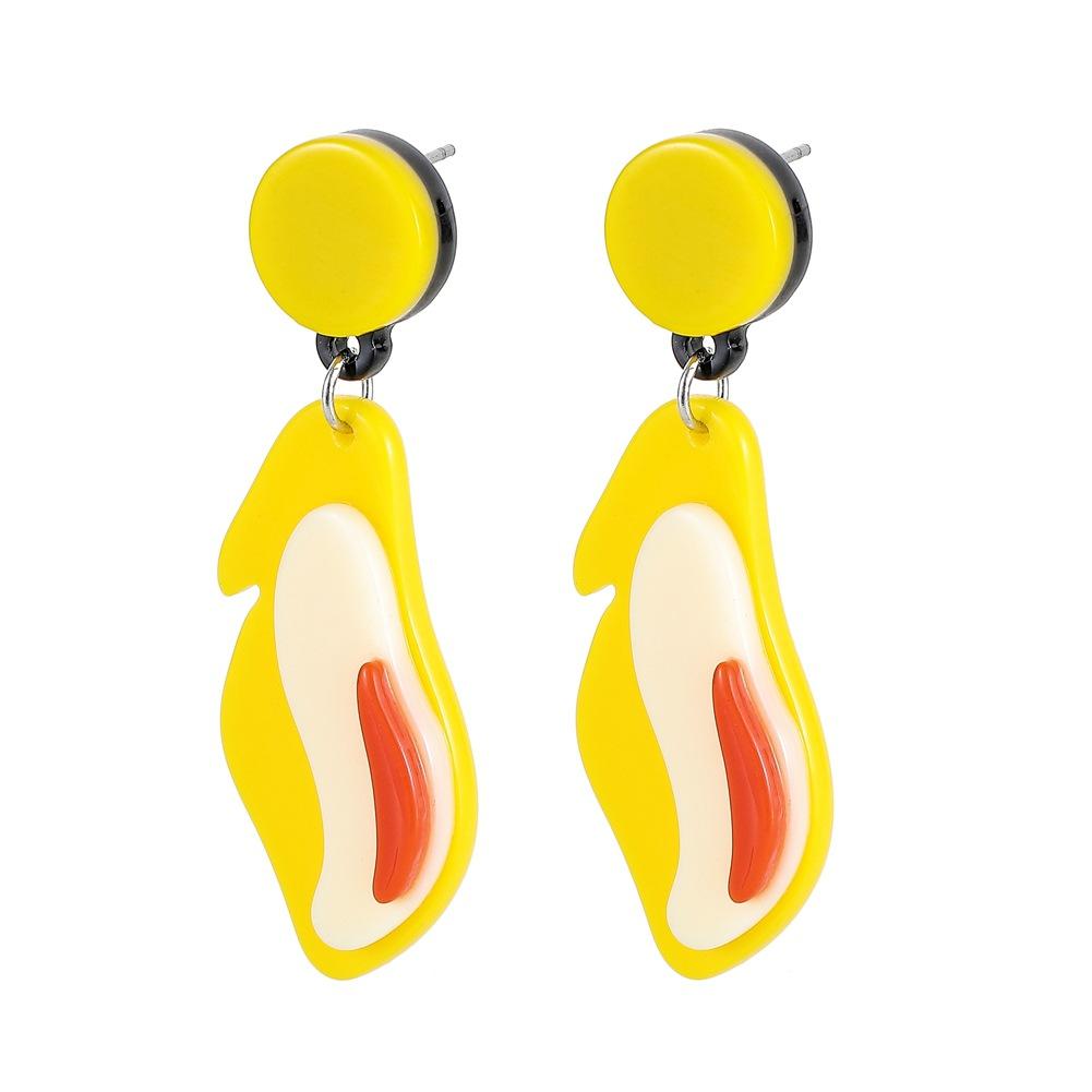 Creative Acrylic Exaggerated Contrast Color Earrings Fashion Irregular Three-dimensional Pattern Candy Color Fresh Earrings Female