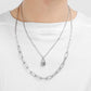 Fashionable and simple double-layer stacked stitching neutral cold stainless steel lock necklace