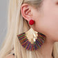 Earrings Bohemian fan-shaped tassel earrings fashion ripple design temperament exaggerated earrings