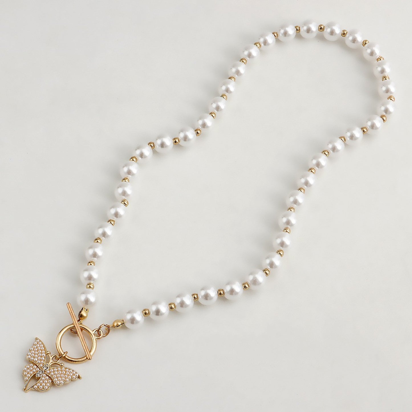 Jewelry Beautiful Butterfly Beads Beaded Necklace Necklace Women's Trend Niche Advanced Necklace Light Luxury