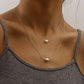 Jewelry Personality Double Layer Adjustable Thin Chain Pearl Pendant Necklace Female Simple Trend Necklace