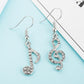 Popular diamond-studded musical notes temperament asymmetrical earrings student girls shining personality music symbol jewelry