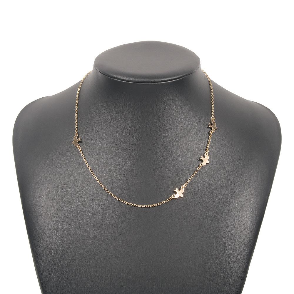 N9282 Simple Geometric Light Luxury Necklace Niche Temperament Metal Chain Necklace Retro Sweet Necklace Women