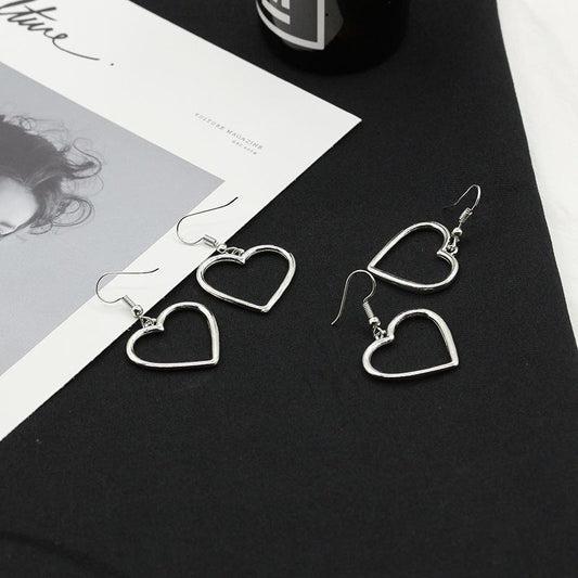 Fresh Ear Jewelry Harajuku Hollow Heart Earrings Soft Girl Earrings Ladies Earrings