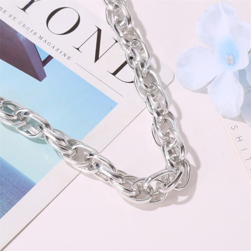 Accessories personality simple metal thick chain necklace choker exaggerated punk lady necklace