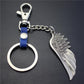 High-quality brushed retro alloy angel wings pendant leather key chain clothing accessories car key ring