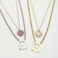 N1171 Internet celebrity temperament sweet and bitter necklace square brand hollow love resin metal pendant necklace