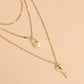 Explosive Jewelry Valentine's Day Exquisite Peach Heart Pendant Necklace Design Metal Love Multilayer Necklace