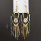 Metal Tassel Strip Imitation Zircon Earrings Ladies Indian Ethnic Fashion Jewelry