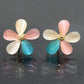 Cute Opal Flower Earrings Female Five Petal Flower Small Fresh Earrings Amoy Mixed Batch