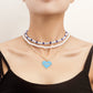 Jewelry Bohemia imitation pearl exaggerated color LOVE love pendant necklace hot girl necklace