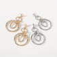 E191 Atmospheric hollow double-layer earrings micro-inlaid personality trendy fashion earrings metal circle earrings