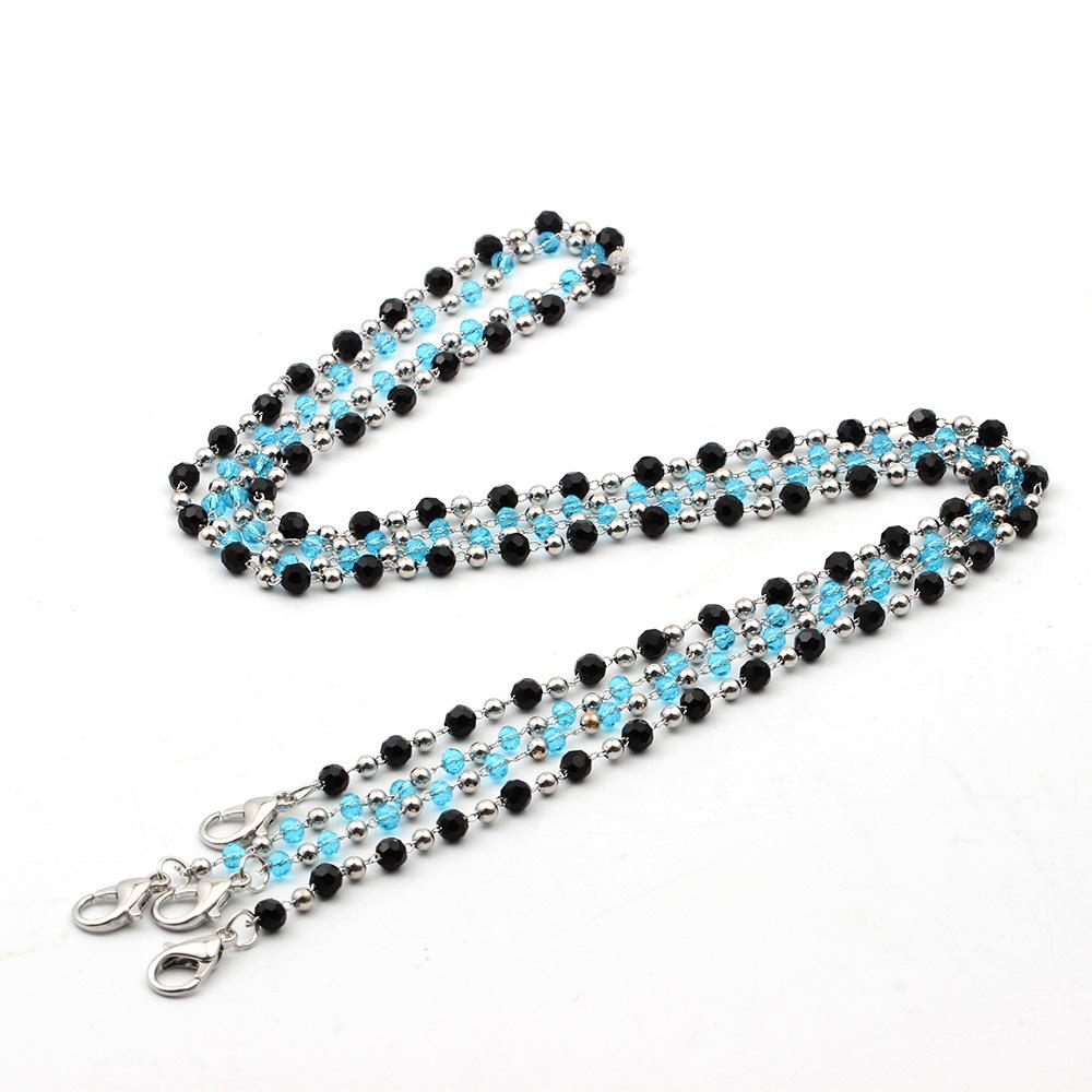 Mask lanyard personalized handmade crystal bead chain mask anti-lost hanging chain glasses chain hanging neck adjustable