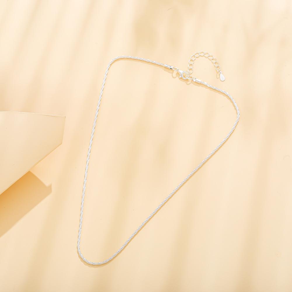 Trendy simple cold water wave chain necklace personality wave pattern sparkling flash niche lady clavicle chain