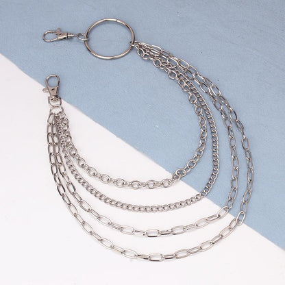 Hip-hop punk fashion metal waist chain personality popular multi-layer jeans chain ins