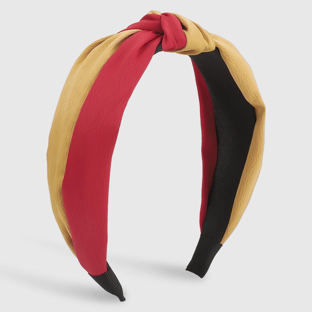F5282 Personalized stripes and contrasting color headband fashion sweet knotted headband retro double geometric hair accessories for women