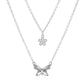 Ins stacked butterfly necklace female fashion niche design double flower pendant clavicle chain net red pendant