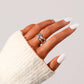 Trendy Street Shot Fashion Ladies Stainless Steel Creative Design Open Braided Line Adjustable Ring