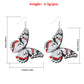 Jewelry double-sided printing butterfly leather earrings women's fashion ear hook combination earrings