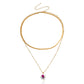 Jewelry Bling Bling Flat Snake Chain Double Layer Necklace Light Luxury Trendy Cool Fashion High-end Design Sense Necklace