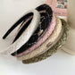 F588 Xiaoxiang High Skull Headband Autumn and Winter Style French Retro Simple Fabric Lattice Headband