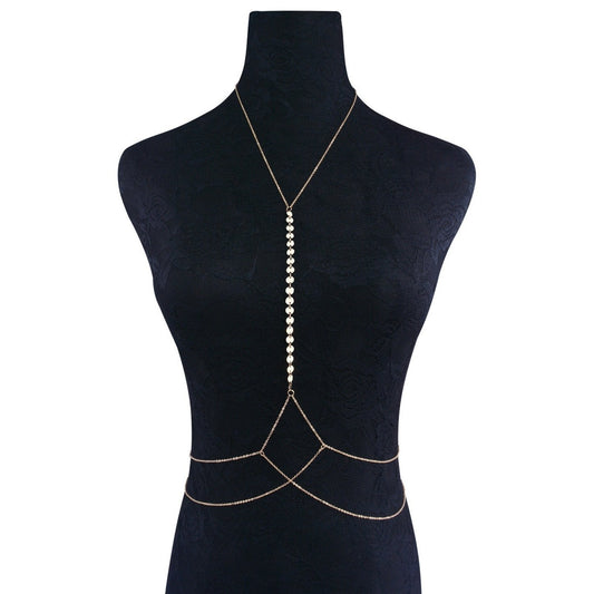 Jewelry Beach Bikini Statement Body Chain Sequin Crossover Bikini Accessories