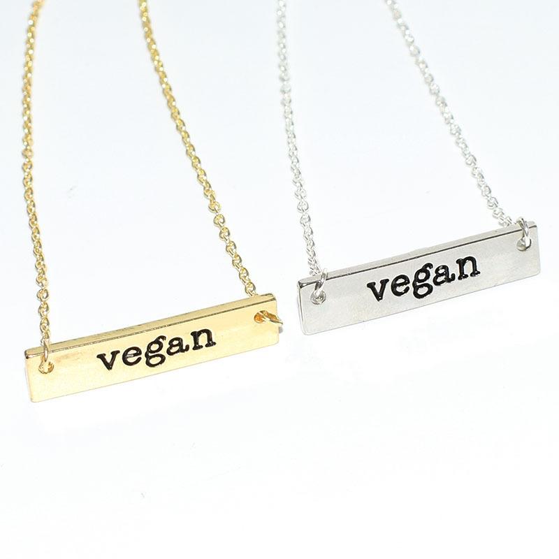 Jewelry strip hand-smeared Vegan personality vegetarian lifestyle pendant necklace