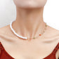 Jewelry ins splicing imitation pearl painted drip glaze flower pendant female niche high-end necklace light luxury