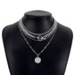 N1421 Jewelry Retro Exaggerated Multi-Layered Wearing Necklace LOVE Disc OT Buckle Chain Necklace