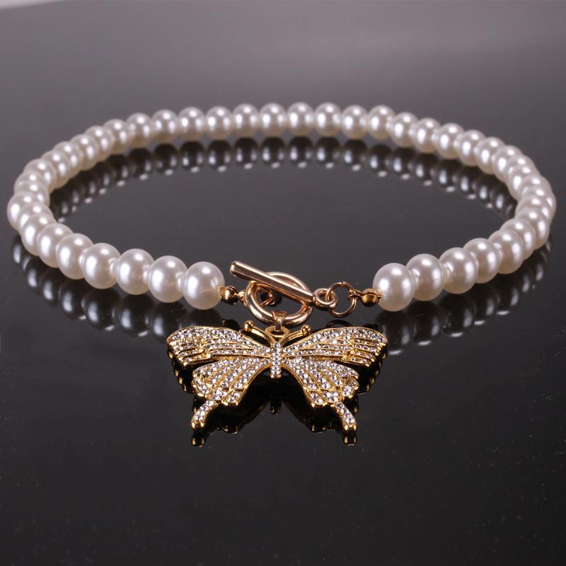 Jewelry Fashion Street Shooting Flash Diamond Clavicle Chain Necklace Personality Exaggerated Diamond Big Butterfly Necklace