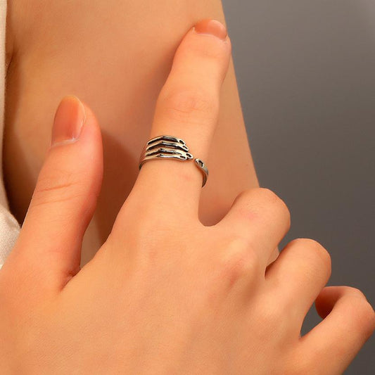 Retro claw rings do old opening copper palm ring personality geometric jewelry unisex